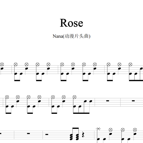鼓谱*Nana_Rose(动漫片头曲).asp