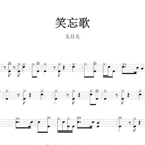 鼓谱*五月天_笑忘歌.asp